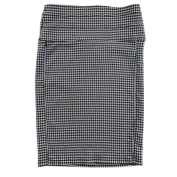 Jolt Houndstooth Pencil Skirt‎ Black White Classic Knee Length Women's Size L - Picture 2 of 7